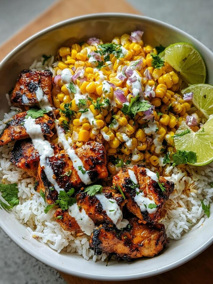 Street Corn Chicken Rice Bowl
