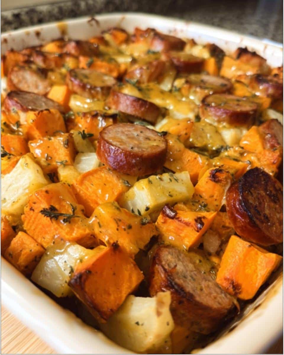 Sweet Potato and Apple Sausage Casserole - detail 1