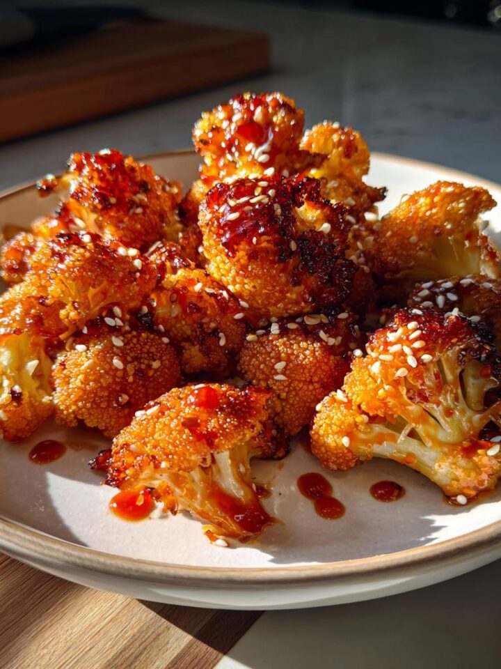 Sweet and Spicy Baked Cauliflower