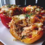 Teriyaki Pineapple Chicken Rice Stuffed Peppers