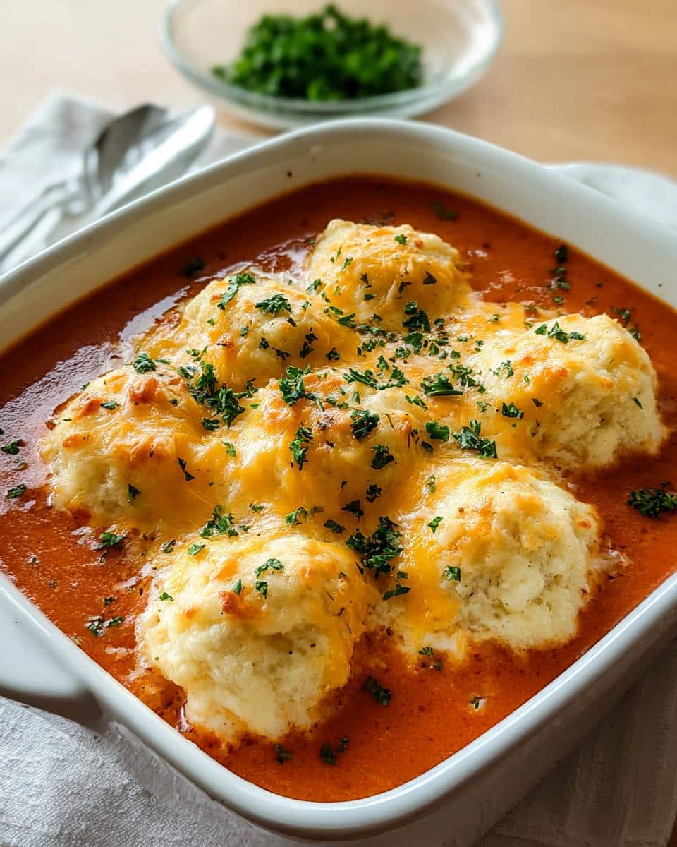 Tomato Soup with Cheddar Bay Dumplings - detail 1