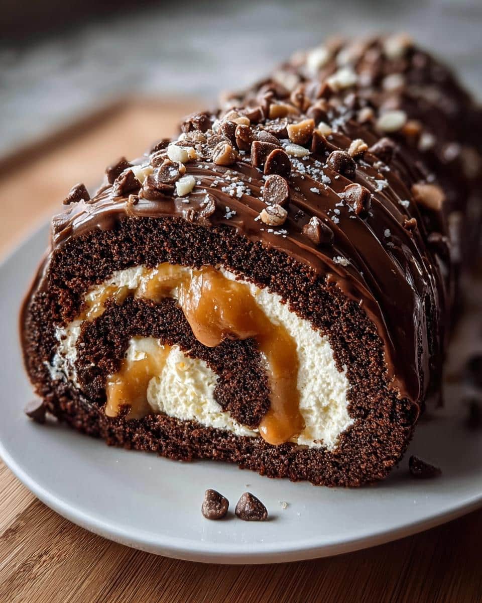 Turtle Caramel Chocolate Cake Roll - detail 1