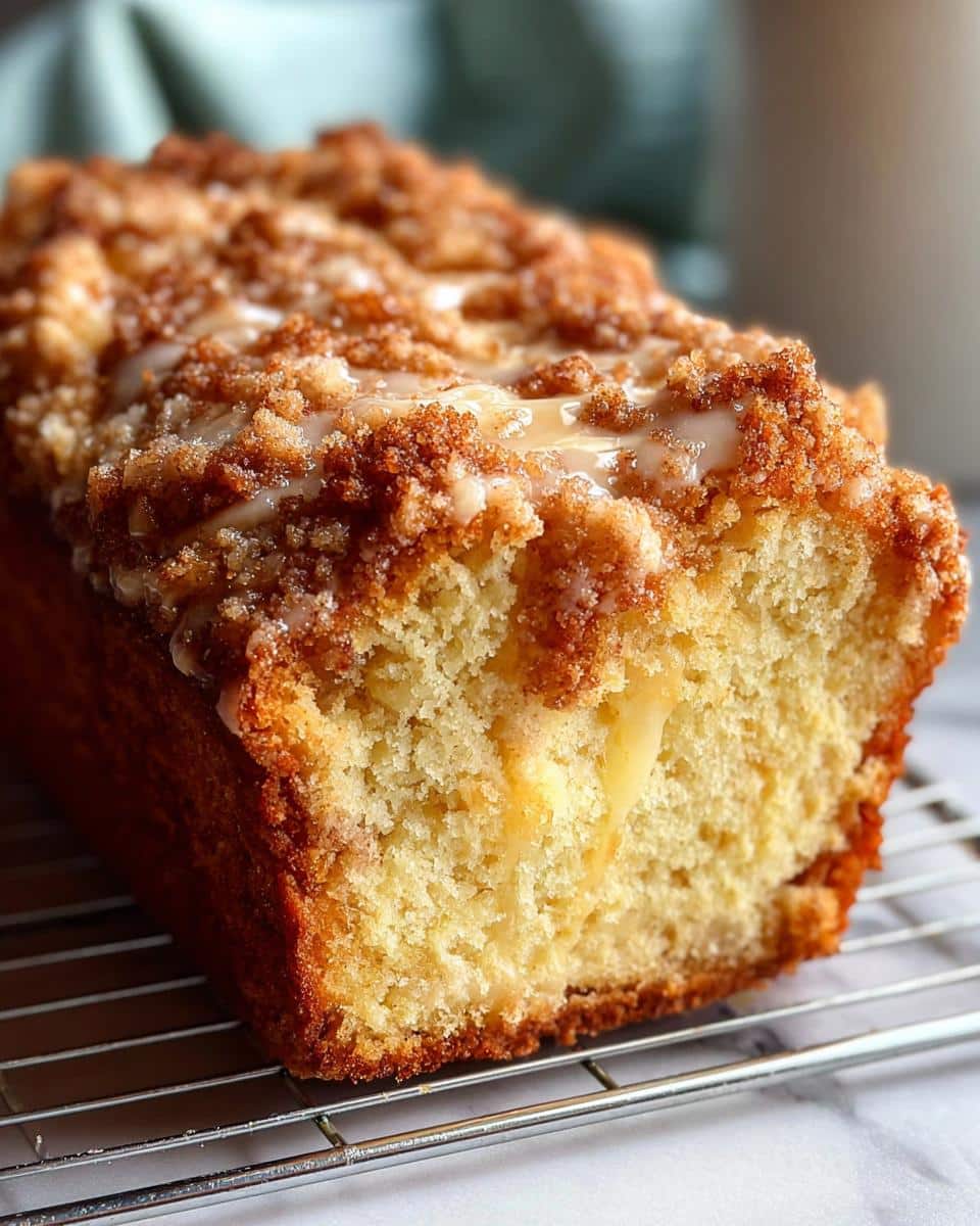 Vanilla Eggnog Bread with Crumb Topping - detail 1