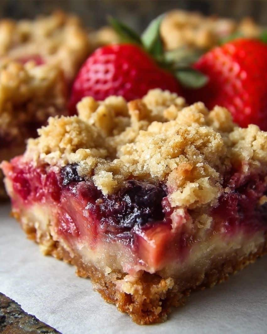 Very Berry Rhubarb Bars