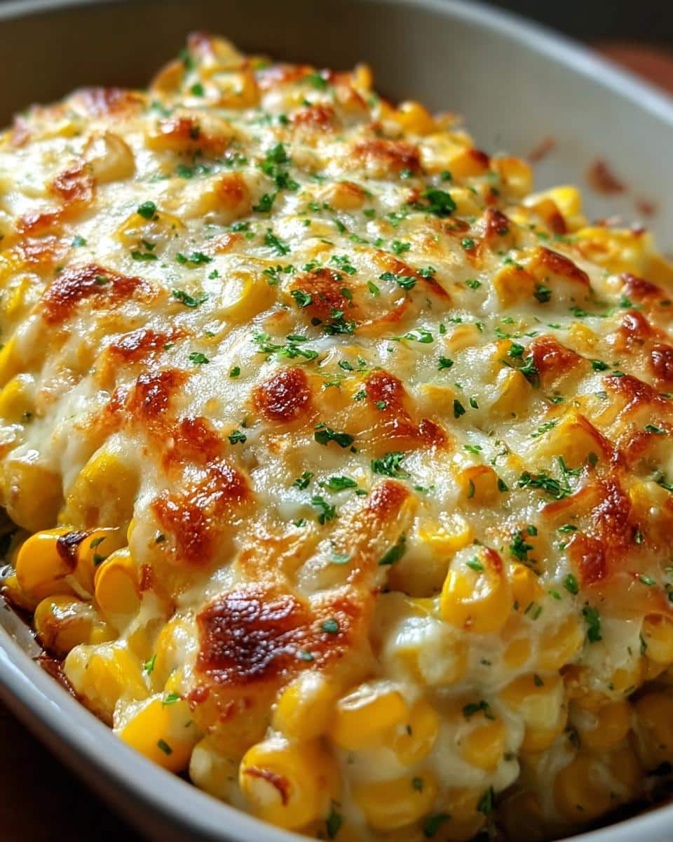 White Cheddar Baked Corn - Travelers Wizard