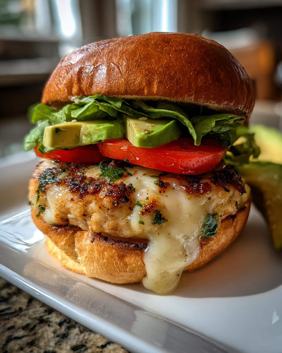 White Cheddar & Spinach Chicken Burgers