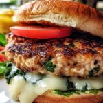 White Cheddar and Spinach Chicken Burgers