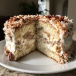 White German Chocolate Cake with Cheesecake Center