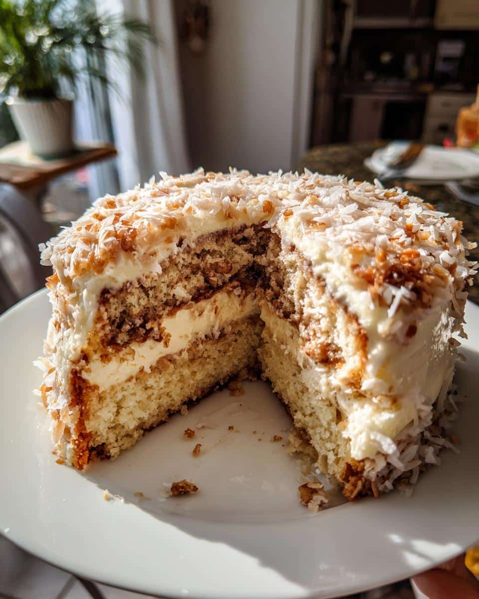 White German Chocolate Cake with Cheesecake Center