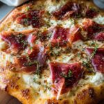 White Pizza with Beef Prosciutto Hot Honey