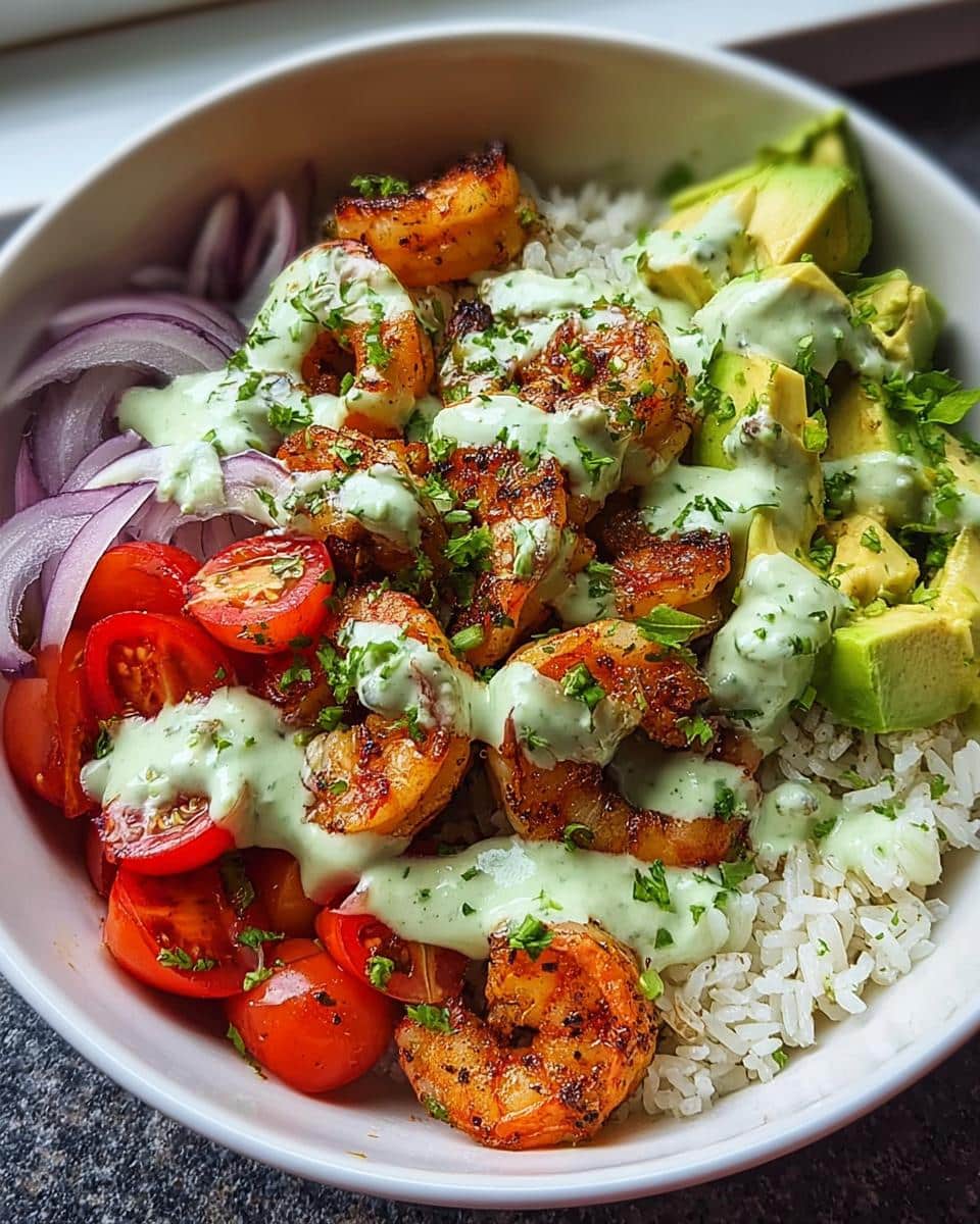 Zesty Shrimp & Avocado Rice Bowls - detail 2