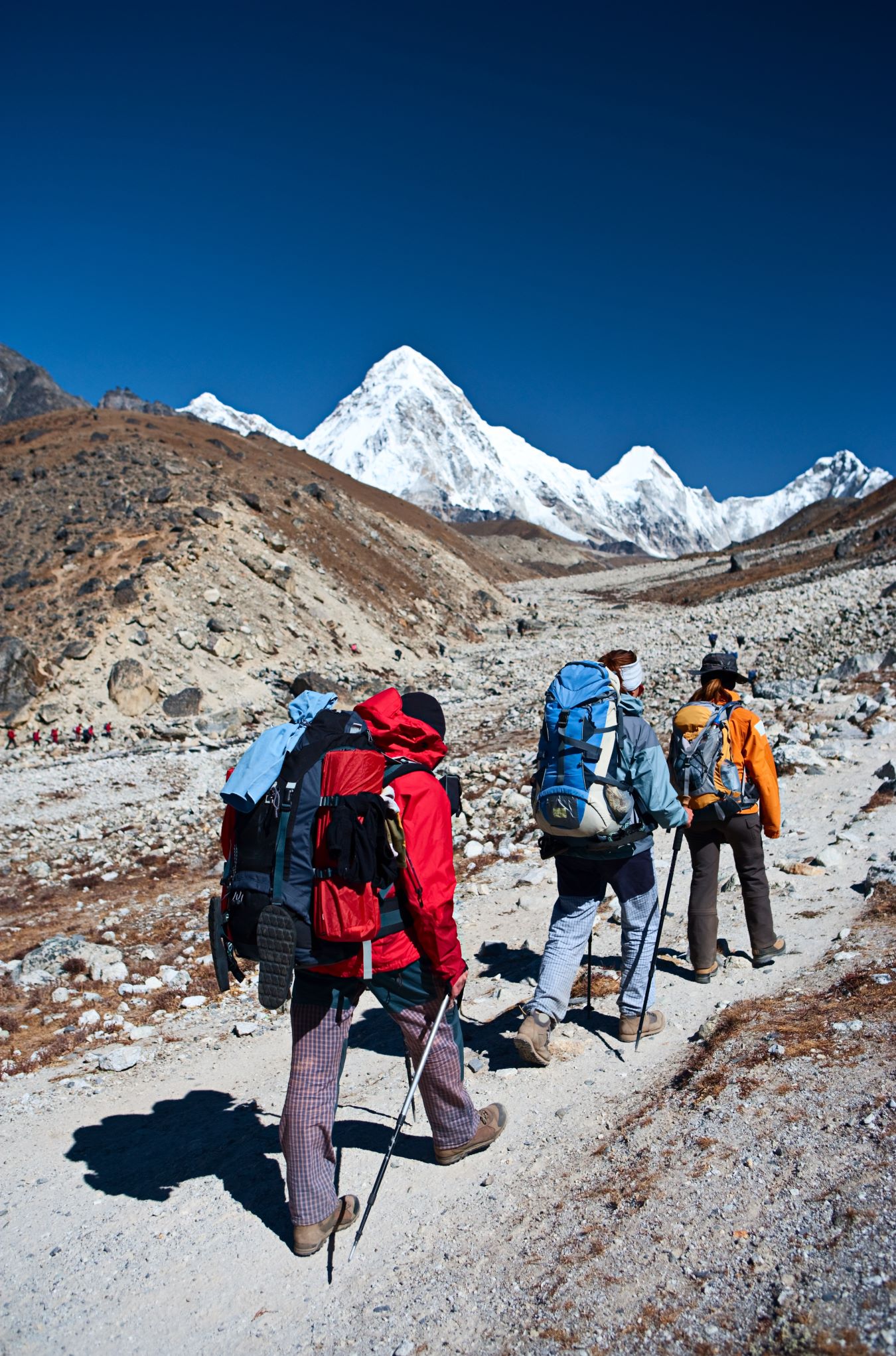 family trekking in Nepal