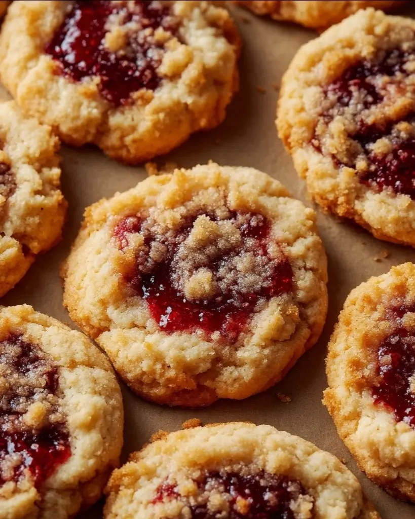 Buttery Raspberry Crumble Cookies