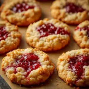 Buttery Raspberry Crumble Cookies