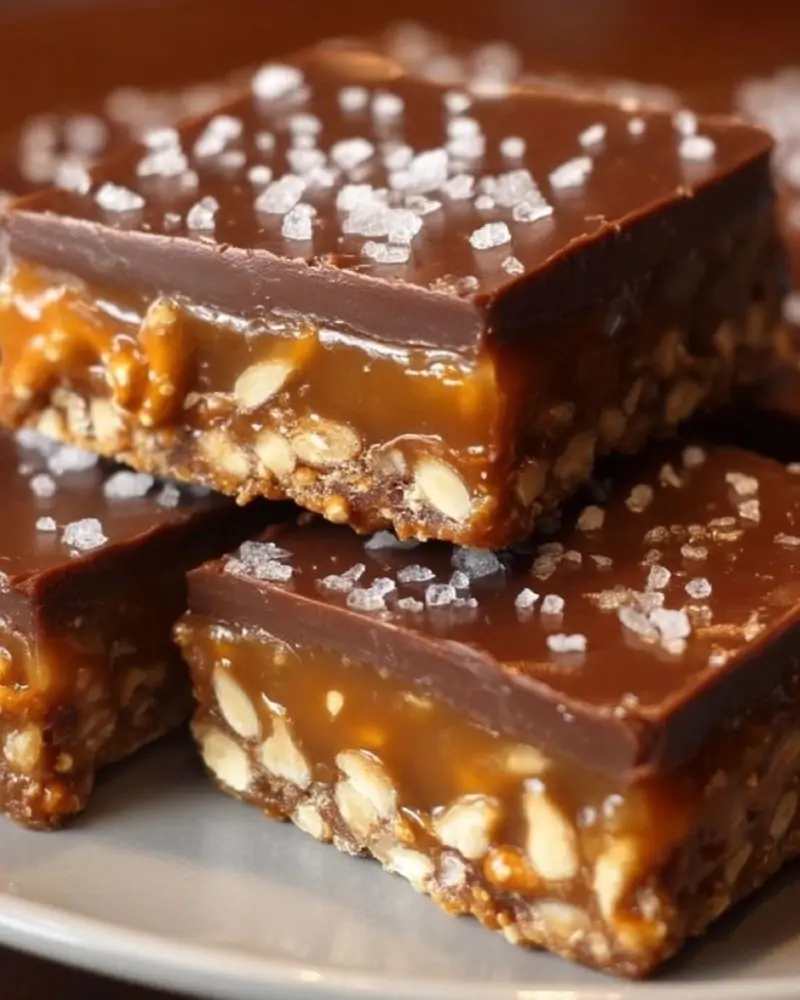 Caramel Pretzel Crack Bars