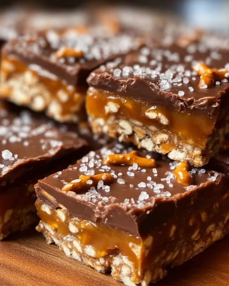 Caramel Pretzel Crack Bars