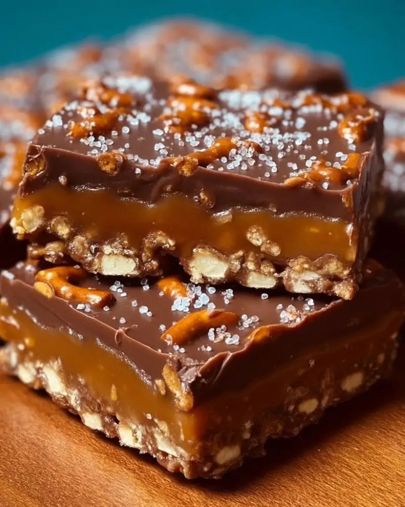 Caramel Pretzel Crack Bars