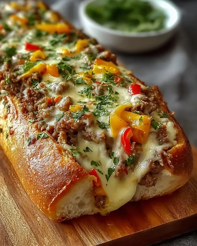 Cheesesteak-Stuffed Garlic Loaf