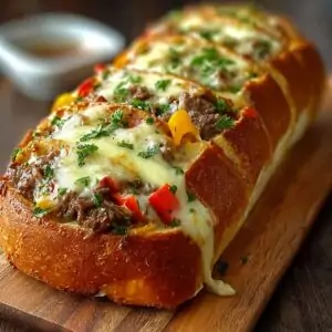 Cheesesteak-Stuffed Garlic Loaf