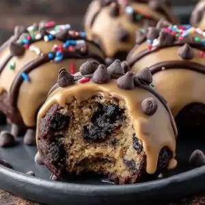 Chocolate Chip Cookie Dough Brownie Bombs