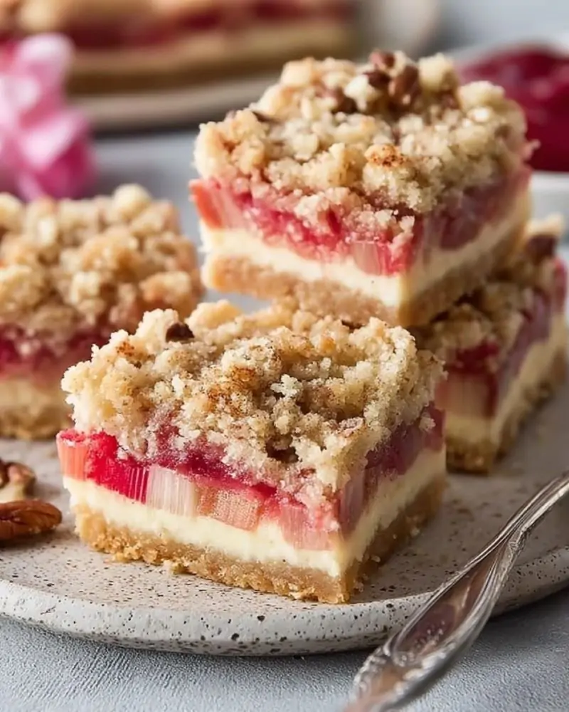 Creamy Rhubarb Cream Cheese Bars