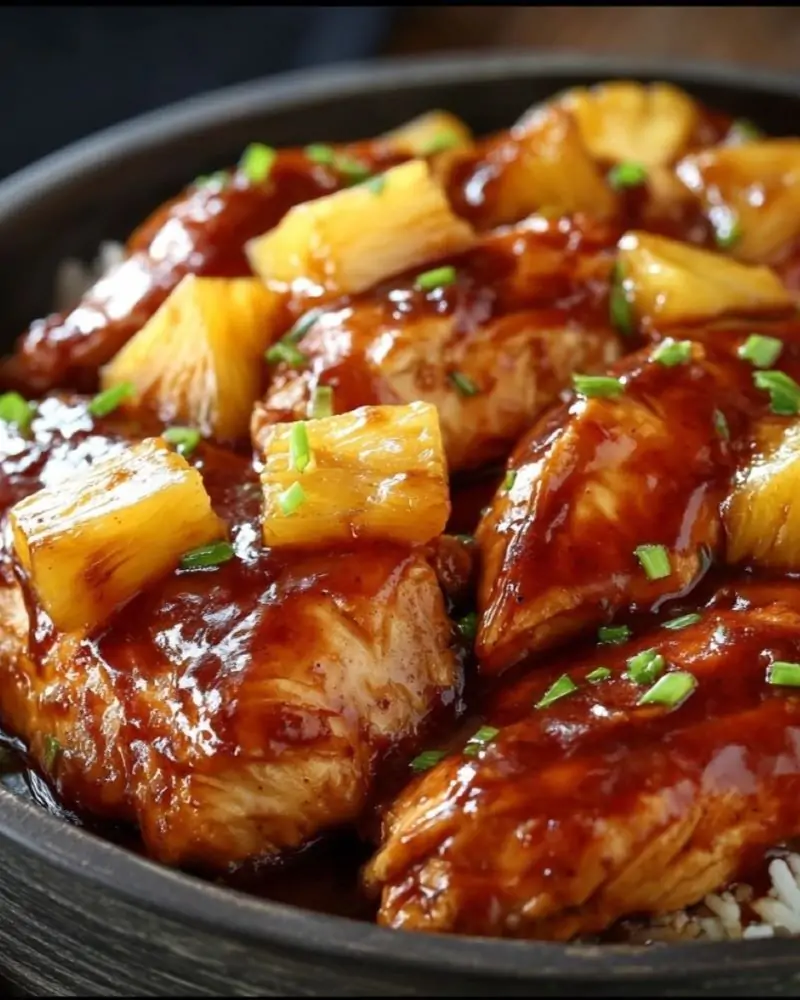 Crockpot Pineapple BBQ Chicken