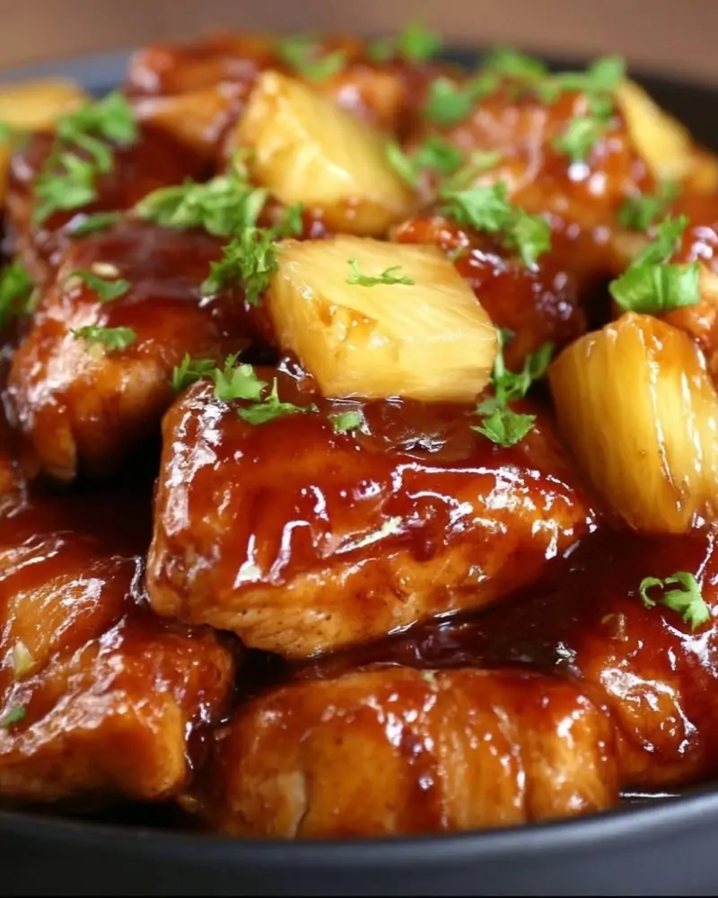 Crockpot Pineapple BBQ Chicken