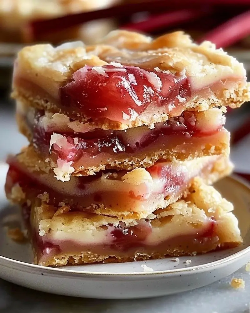 Delicious Rhubarb Shortbread Bars
