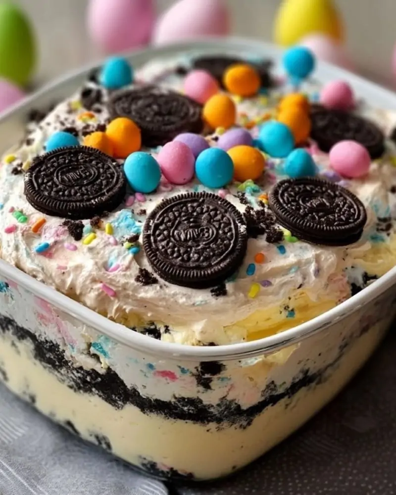 Easter Oreo Cookie Casserole