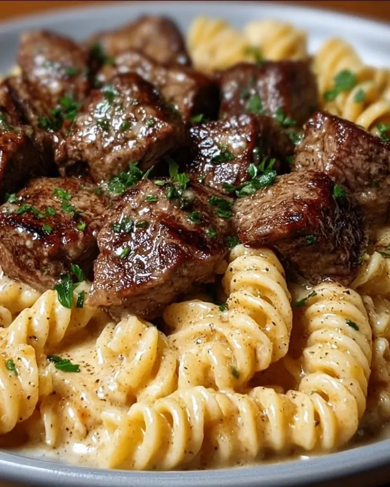 Garlic Butter Steak and Pasta