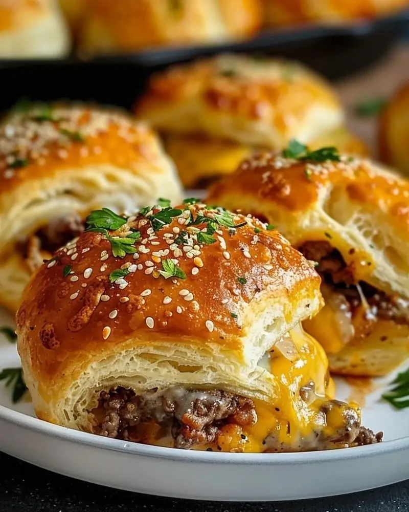 Garlic Parmesan Cheeseburger Bombs