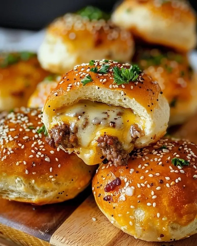 Garlic Parmesan Cheeseburger Bombs