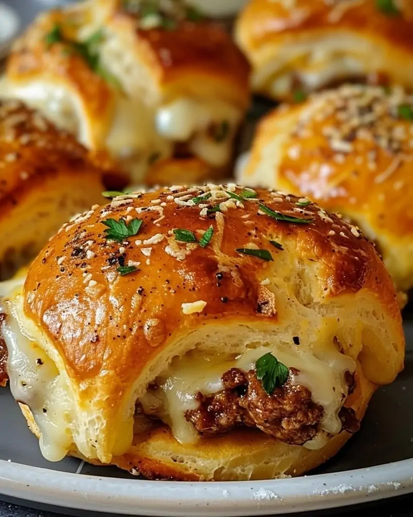 Garlic Parmesan Cheeseburger Bombs