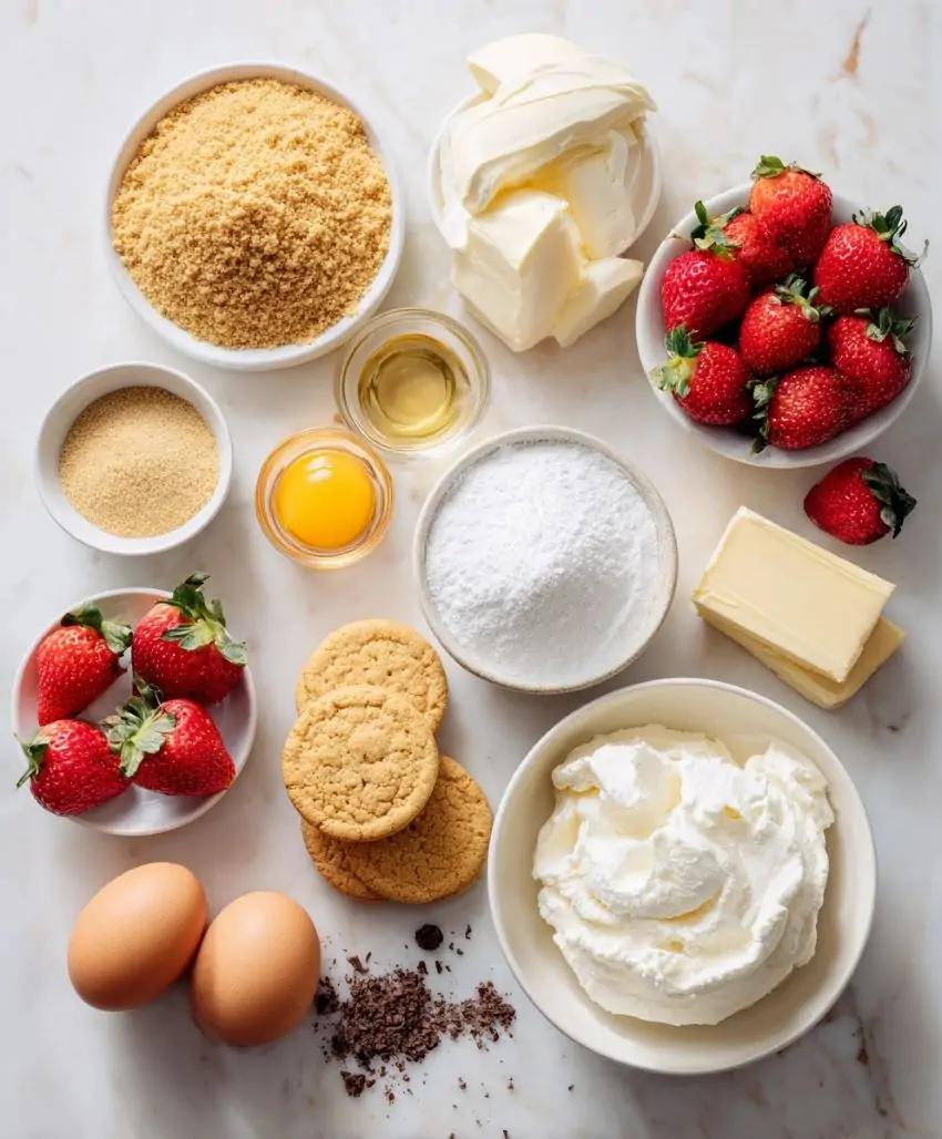 Mini Strawberry Crunch Cheesecake Bites - Ingredients
