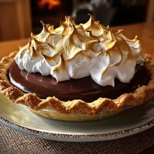Old Fashioned Chocolate Pie With Golden Meringue
