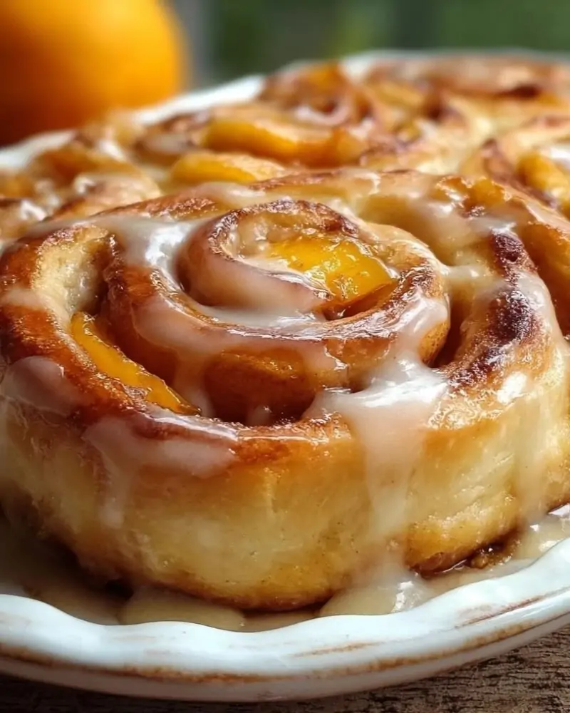 Peach Pie Cinnamon Rolls