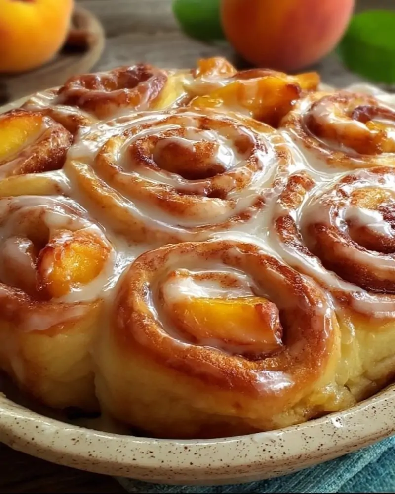 Peach Pie Cinnamon Rolls