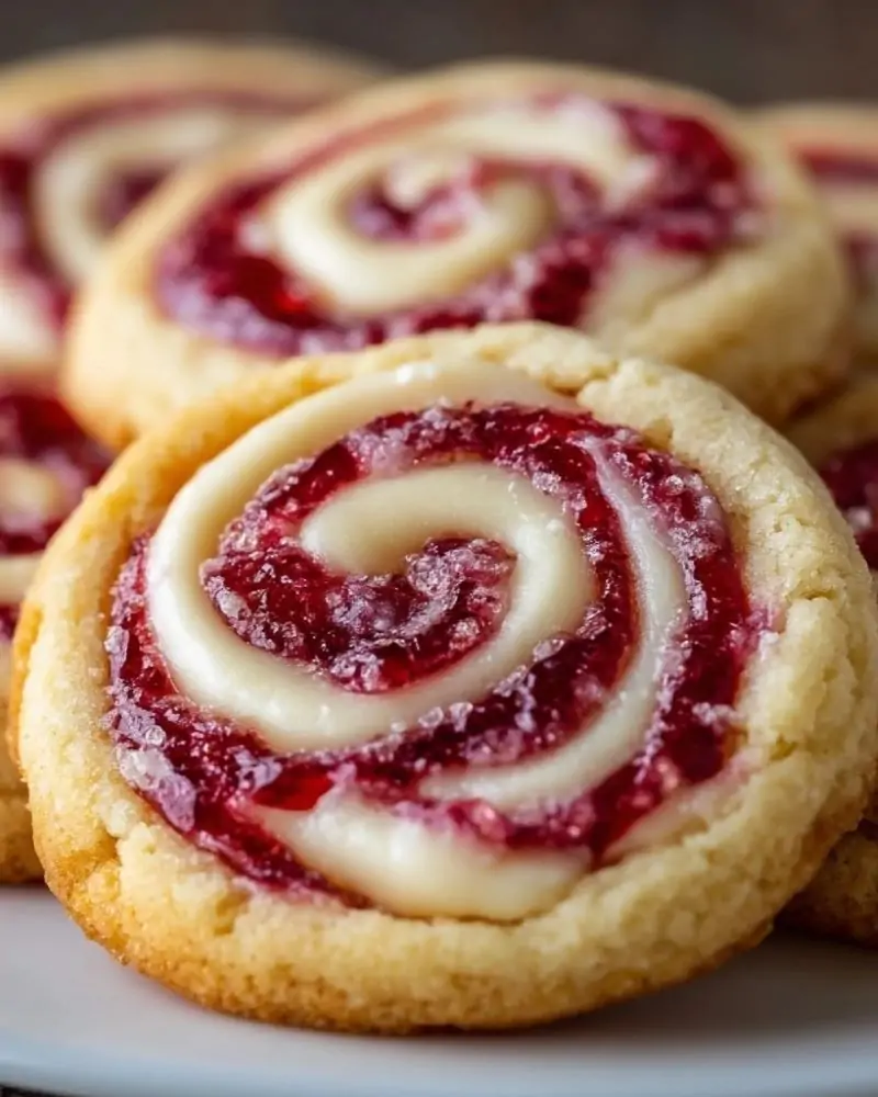 Raspberry Cheesecake Cookie Swirls