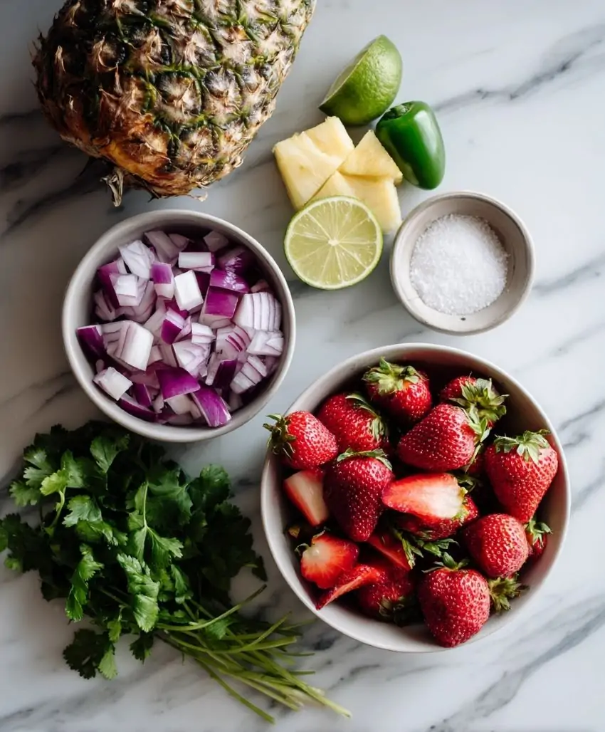 Refreshing Strawberry Pineapple Salsa - Ingredients