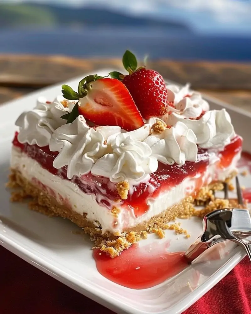 Strawberry Rhubarb Cream Dessert