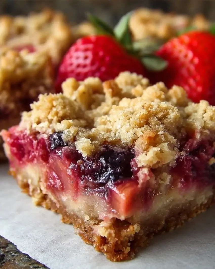 Very Berry Rhubarb Bars