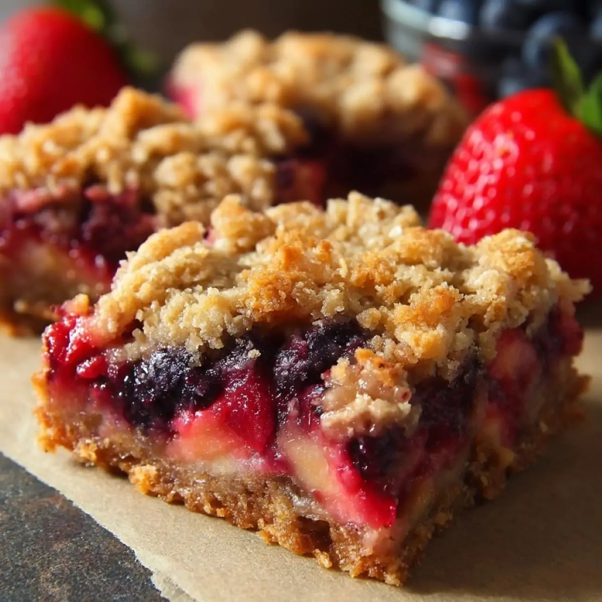 Very Berry Rhubarb Bars