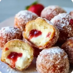 Strawberry Cheesecake Donut Holes